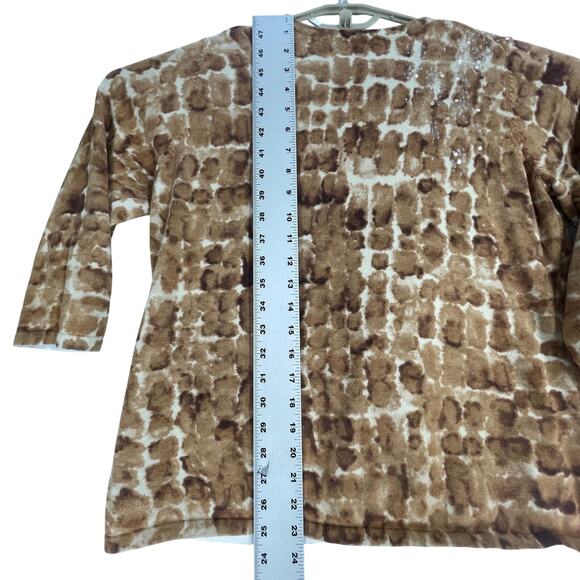 Coldwater Creek Sweater Cardigan Womens Size XL Brown Cotton Modal Blend PILLING - Picture 8 of 9